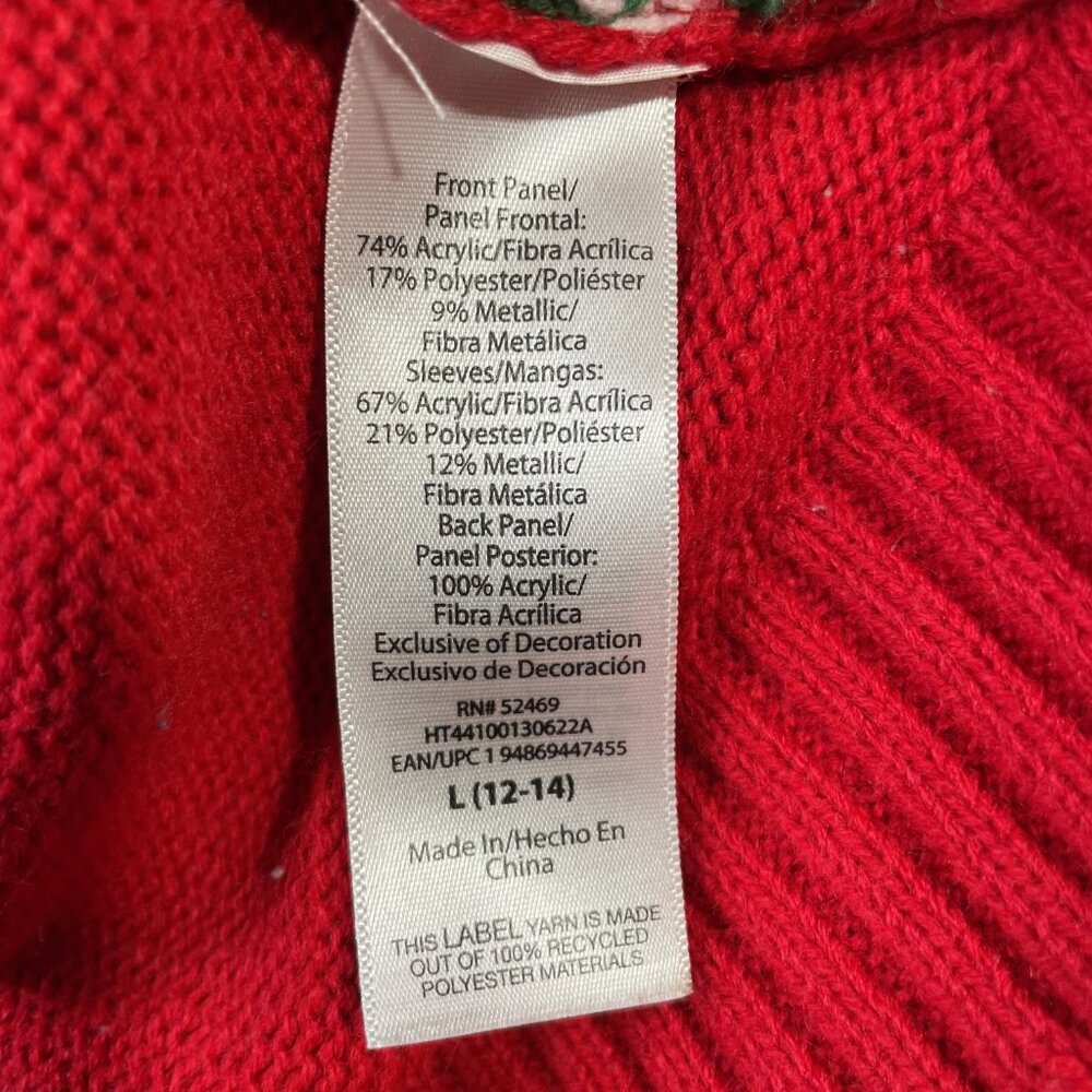 Holiday Time Festive Ugly Christmas Sweater Crew Neck Long Sleeves Size L - Picture 14 of 15